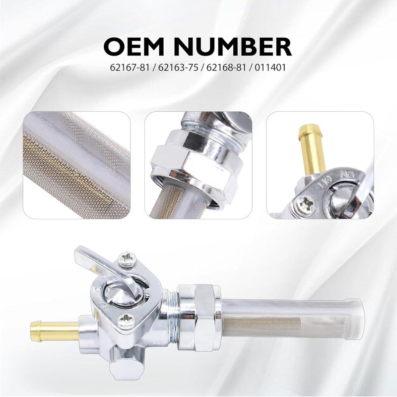 OXCANO Gas Tank Fuel Petcock Valve Compatible With Dyna Electra Glide Fatboy Heritage Softail Springer Heritage Springer Low Rider Road King Sportster 1200 883 Tour Glide 22MM Shut Off Petcock Valve - Image 5